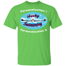 Load image into Gallery viewer, Swimming-white_text G500B Youth 5.3 oz 100% Cotton T-Shirt