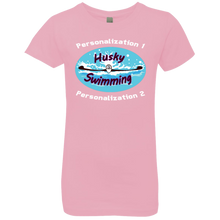 Load image into Gallery viewer, Swimming-white_text NL3710 Girls' Princess T-Shirt