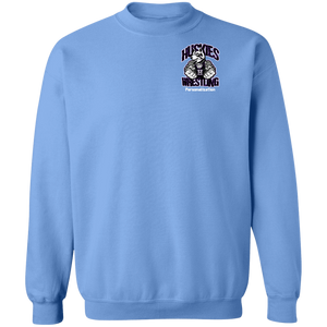 Wrestling-White-text G180 Gildan Crewneck Pullover Sweatshirt  8 oz.