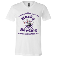Load image into Gallery viewer, Bowling-purple text 3005 Unisex Jersey SS V-Neck T-Shirt