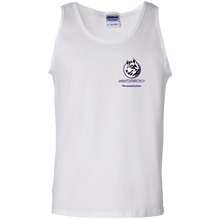 Load image into Gallery viewer, Logo with Purple custom text G220 Gildan 100% Cotton Tank Top