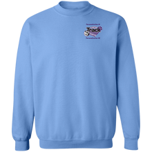 Load image into Gallery viewer, Track-purple text G180 Gildan Crewneck Pullover Sweatshirt  8 oz.