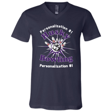 Load image into Gallery viewer, Bowling-white text 3005 Unisex Jersey SS V-Neck T-Shirt