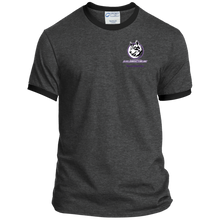 Load image into Gallery viewer, Logo with Purple custom text PC54R Port &amp; Co. Ringer Tee