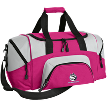 Load image into Gallery viewer, full_logo_embroidery BG99 Port &amp; Co. Colorblock Sport Duffel