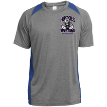 Load image into Gallery viewer, Wrestling-Purple-text YST361 Sport-Tek Youth Colorblock Performance T-Shirt