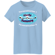 Load image into Gallery viewer, Swimming-white_text G500L Ladies' 5.3 oz. T-Shirt