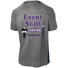 Load image into Gallery viewer, event-back_purple ST361 Sport-Tek Heather Colorblock Poly T-Shirt