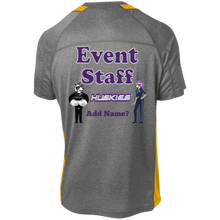 Load image into Gallery viewer, event-back_purple ST361 Sport-Tek Heather Colorblock Poly T-Shirt