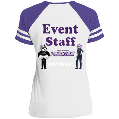 DM476 District Ladies' Game V-Neck T-Shirt event