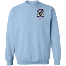 Load image into Gallery viewer, Wrestling-Purple-text G180 Gildan Crewneck Pullover Sweatshirt  8 oz.