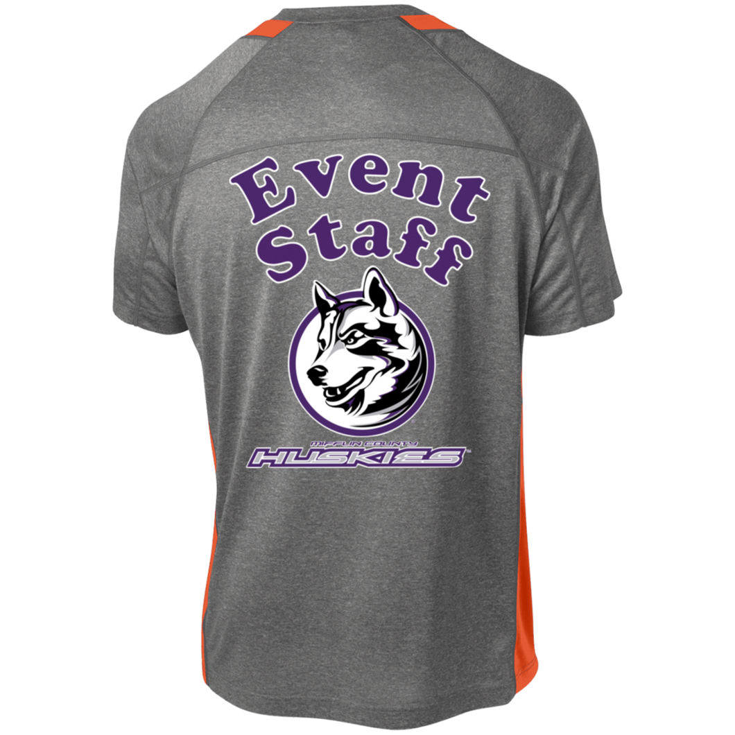 ST361 Sport-Tek Heather Colorblock Poly T-Shirt event