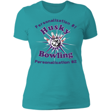 Load image into Gallery viewer, Bowling-purple text NL3900 Ladies' Boyfriend T-Shirt