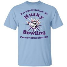 Load image into Gallery viewer, Bowling-purple text G500B Youth 5.3 oz 100% Cotton T-Shirt