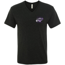 Load image into Gallery viewer, Track-purple text NL6040 Next Level Men's Triblend V-Neck T-Shirt