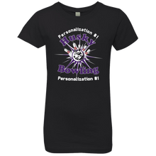 Load image into Gallery viewer, Bowling-white text NL3710 Girls' Princess T-Shirt