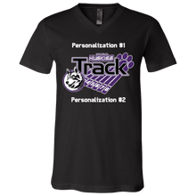 Load image into Gallery viewer, Track-white text 3005 Unisex Jersey SS V-Neck T-Shirt