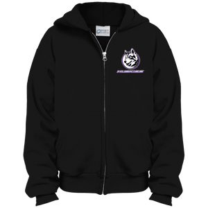 full_logo_embroidery PC90YZH Port & Co. Youth Full Zip Hoodie