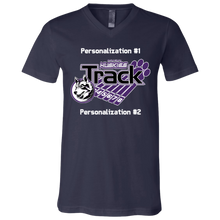 Load image into Gallery viewer, Track-white text 3005 Unisex Jersey SS V-Neck T-Shirt
