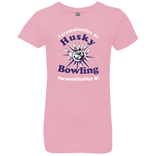 Load image into Gallery viewer, Bowling-white text NL3710 Girls' Princess T-Shirt