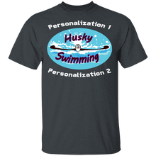 Load image into Gallery viewer, Swimming-white_text G500B Youth 5.3 oz 100% Cotton T-Shirt