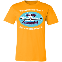 Load image into Gallery viewer, Swimming-white_text 3001C Unisex Jersey Short-Sleeve T-Shirt