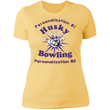 Load image into Gallery viewer, Bowling-purple text NL3900 Ladies' Boyfriend T-Shirt