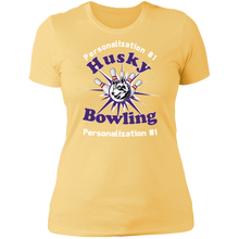 Load image into Gallery viewer, Bowling-white text NL3900 Ladies' Boyfriend T-Shirt