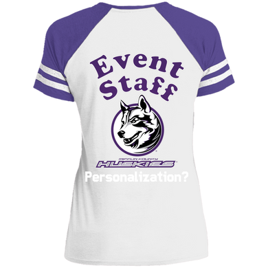 DM476 District Ladies' Game V-Neck T-Shirt event