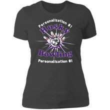 Load image into Gallery viewer, Bowling-white text NL3900 Ladies' Boyfriend T-Shirt