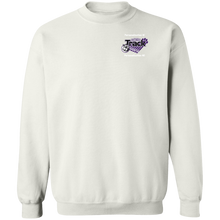 Load image into Gallery viewer, Track-white text G180 Gildan Crewneck Pullover Sweatshirt  8 oz.