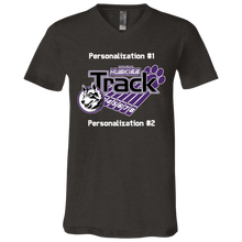 Load image into Gallery viewer, Track-white text 3005 Unisex Jersey SS V-Neck T-Shirt