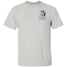 Load image into Gallery viewer, Logo with Purple custom text G500 Gildan 5.3 oz. T-Shirt