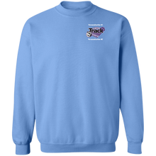 Load image into Gallery viewer, Track-white text G180 Gildan Crewneck Pullover Sweatshirt  8 oz.