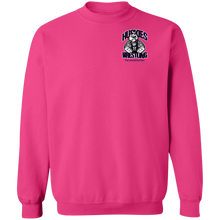 Load image into Gallery viewer, Wrestling-Purple-text G180 Gildan Crewneck Pullover Sweatshirt  8 oz.