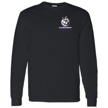 Load image into Gallery viewer, Logo with Purple custom text G540 Gildan LS T-Shirt 5.3 oz.