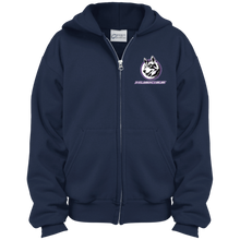 Load image into Gallery viewer, full_logo_embroidery PC90YZH Port &amp; Co. Youth Full Zip Hoodie