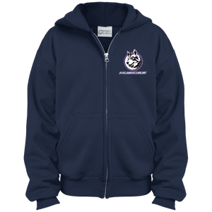 full_logo_embroidery PC90YZH Port & Co. Youth Full Zip Hoodie