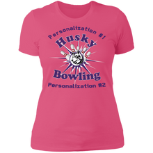 Load image into Gallery viewer, Bowling-purple text NL3900 Ladies' Boyfriend T-Shirt