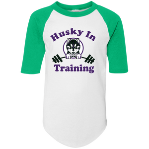 Husky in training 421 Augusta Youth Colorblock Raglan Jersey