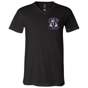 Wrestling-Purple-text 3005 Bella + Canvas Unisex Jersey SS V-Neck T-Shirt