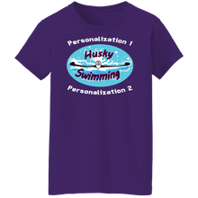 Load image into Gallery viewer, Swimming-white_text G500L Ladies' 5.3 oz. T-Shirt