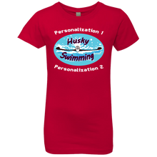 Load image into Gallery viewer, Swimming-white_text NL3710 Girls' Princess T-Shirt