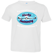 Load image into Gallery viewer, Swimming-white_text 3321 Toddler Jersey T-Shirt