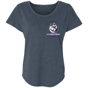logo_outline_purple_text NL6760 Next Level Ladies' Triblend Dolman Sleeve