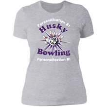 Load image into Gallery viewer, Bowling-white text NL3900 Ladies' Boyfriend T-Shirt