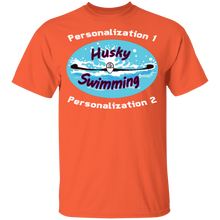 Load image into Gallery viewer, Swimming-white_text G500B Youth 5.3 oz 100% Cotton T-Shirt