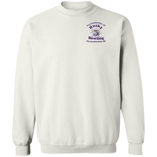 Load image into Gallery viewer, Bowling-purple text G180 Gildan Crewneck Pullover Sweatshirt  8 oz.