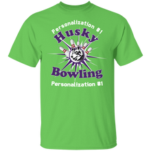 Load image into Gallery viewer, Bowling-white text G500B Youth 5.3 oz 100% Cotton T-Shirt
