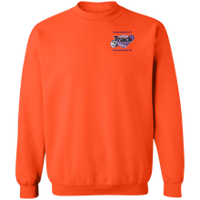 Load image into Gallery viewer, Track-purple text G180 Gildan Crewneck Pullover Sweatshirt  8 oz.